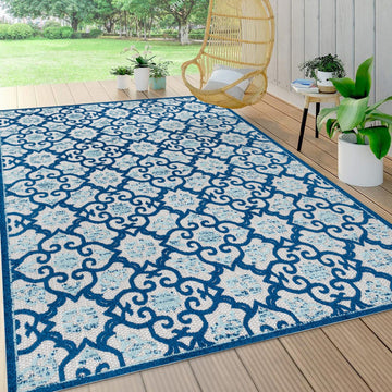 Gallia Tile Trellis High-low Indoor/outdoor Area Rug